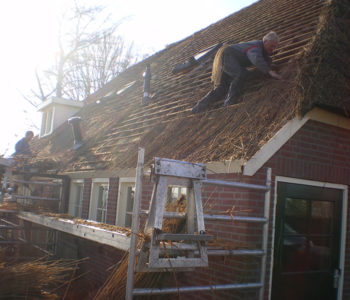 Staphorst rieten dak op woonboerderij